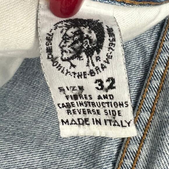 Diesel Y2K Keetar Jeans Mens 32 Blue Denim Button Fly Straight Italy Streetwear - Picture 12 of 16